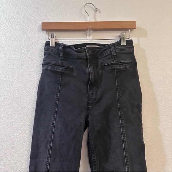 *SOLD* Free People We The Free Firecracker Flare Jeans Black Denim Size 28 - Picture 3 of 10